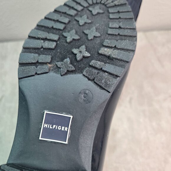 Tommy Hilfiger Rubber Rain Boot 9 Blue Quilted Preppy  Equestrian Outdoor Winter - Picture 12 of 12